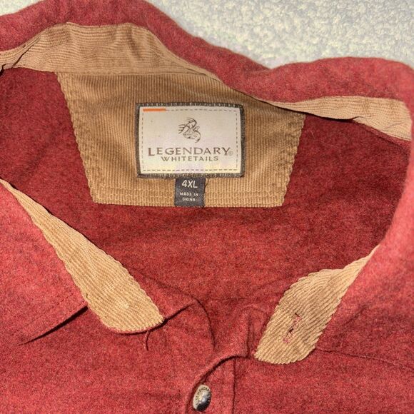 Legendary Whitetails Men's Flannel Casual Button-Down Shirt 4XL Cotton Solid - Picture 3 of 13